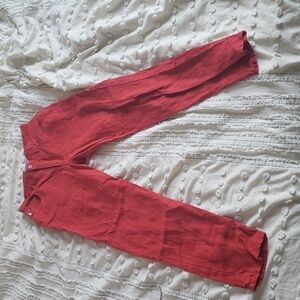 Beautiful vintage Esprit 100% linen red pants high waisted straight leg